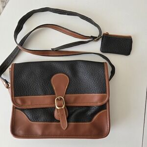 Medium Crossbody Bag Purse Pebbled Leather Korea Black Brown Matching Coin Purse